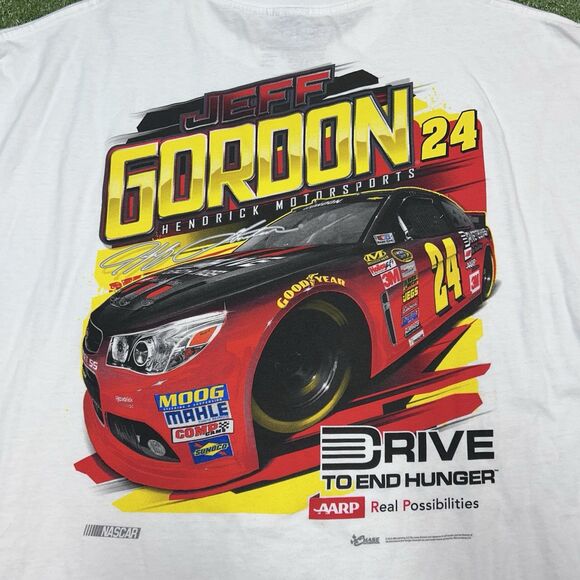 Jeff Gordon #24 NASCAR Racing Graphic Tee Shirt Adult XL Drive to End Hunger NWT - Picture 4 of 7